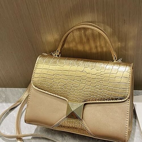 Croco Printed Metallic Leather